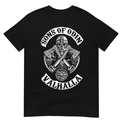 camiseta sons of odin valhalla vikingo negra