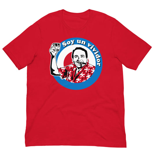 camiseta soy un vividor fernando esteso en color rojo