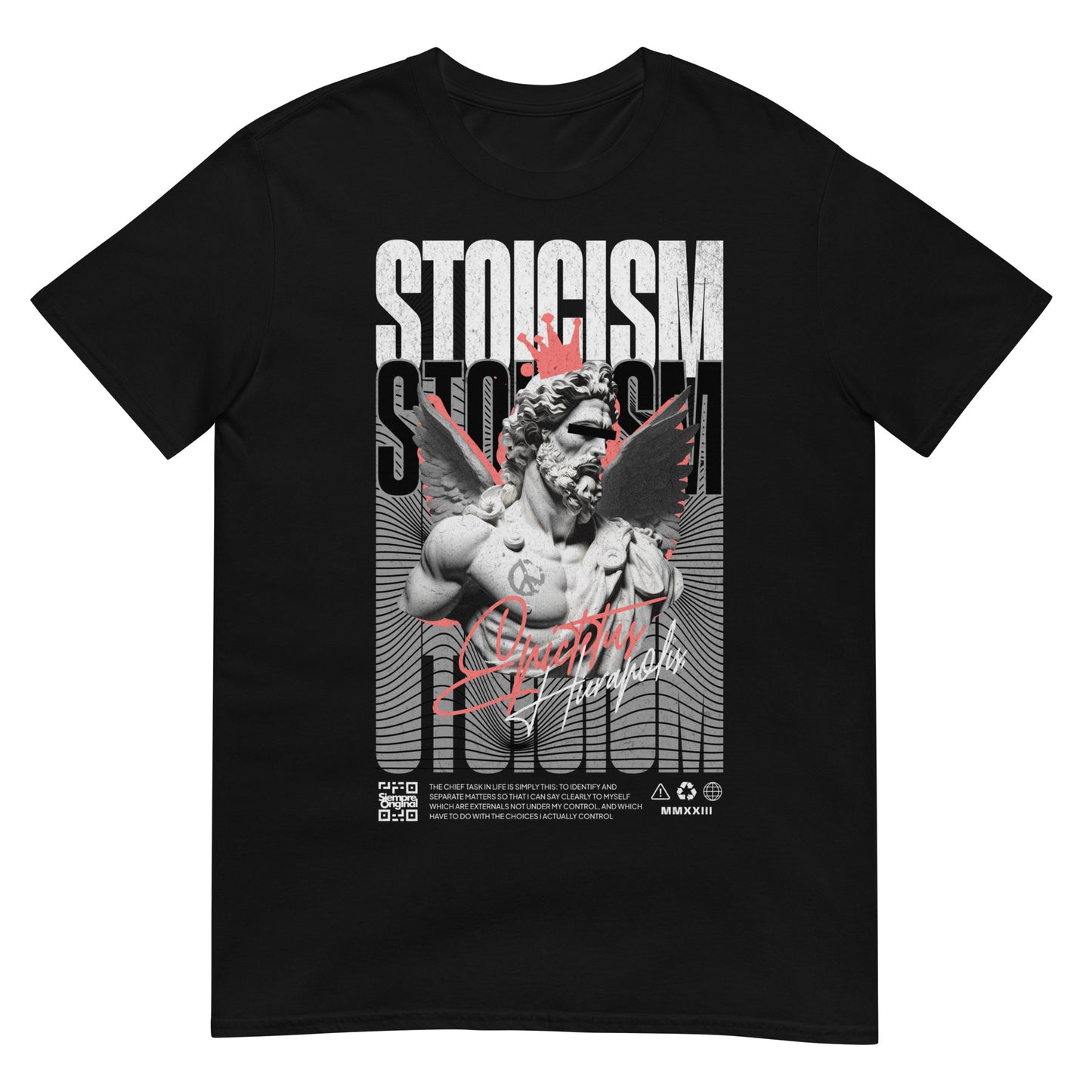 camiseta stoicism angel siempre original urban en color negro