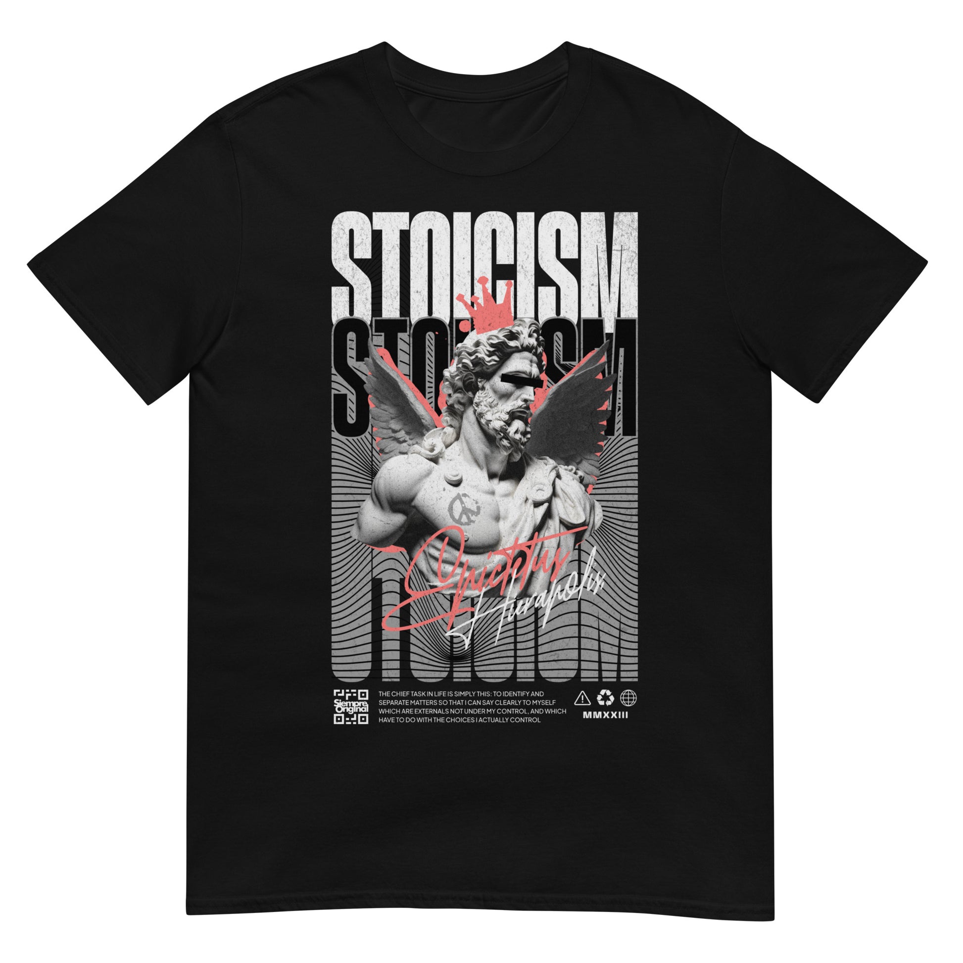 camiseta stoicism angel siempre original urban en color negro