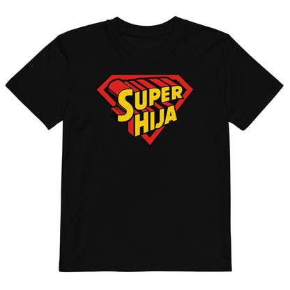 camiseta infantil super hija negra