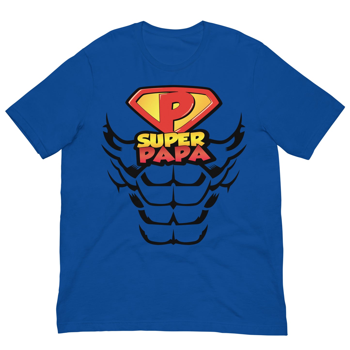 camiseta super papa heroe azul royal