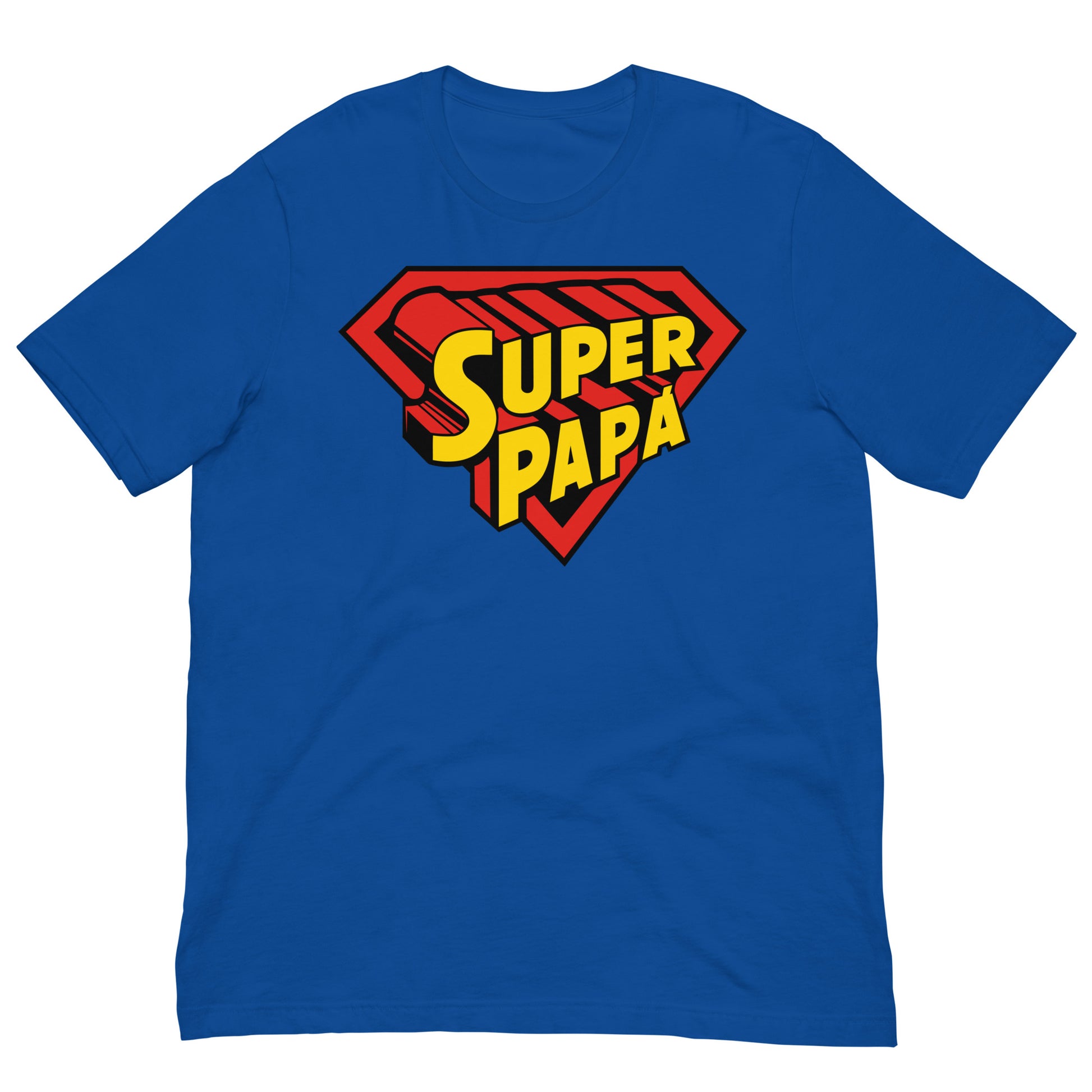 camiseta super papa azul royal