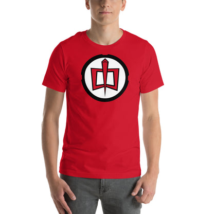 hombre con camiseta el gran heroe americano rojo