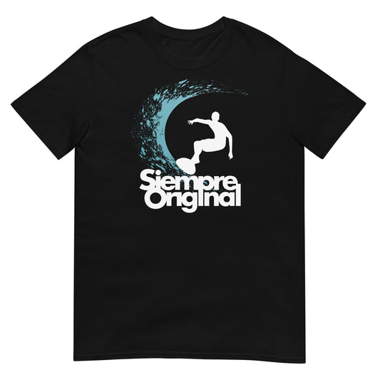 camiseta surf ola negra