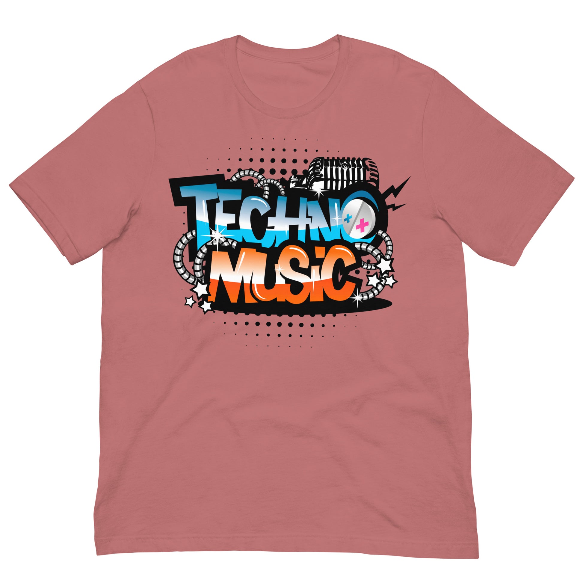 camiseta techno music malva
