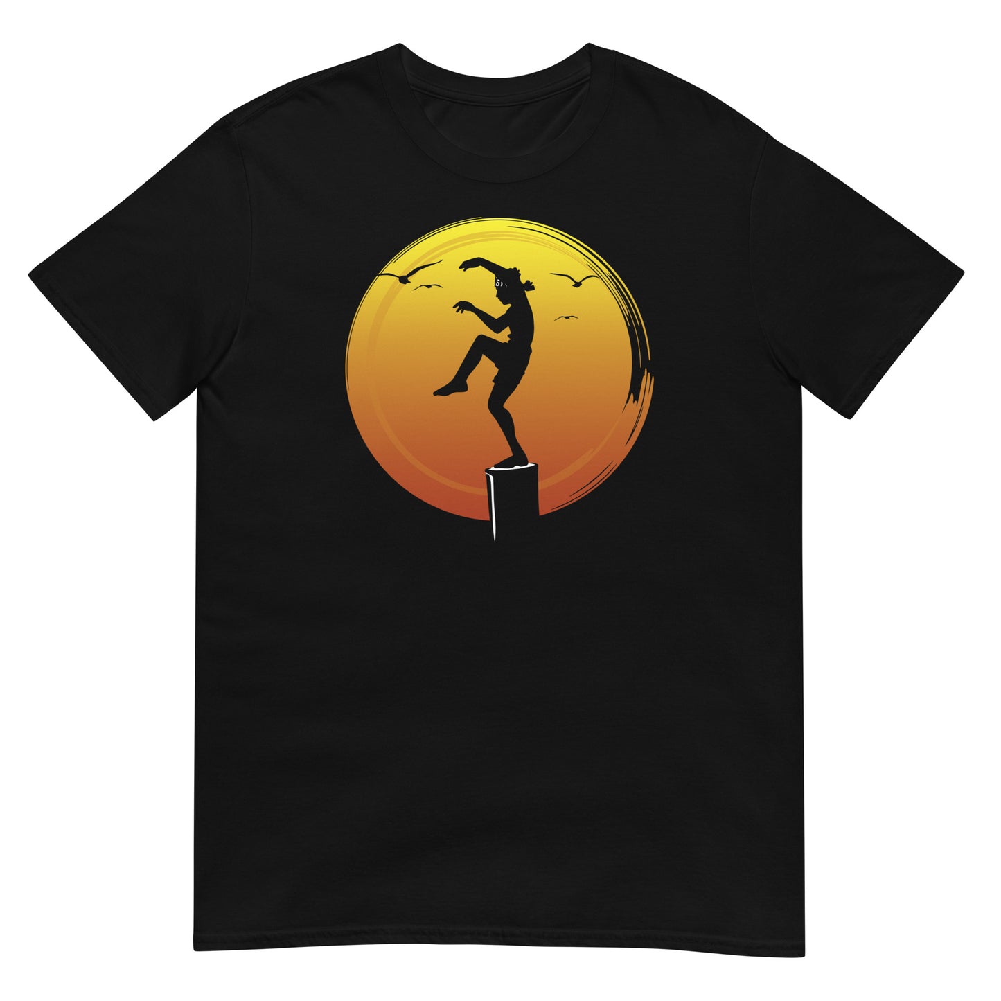 camiseta tecnica grulla karate kid retro negra