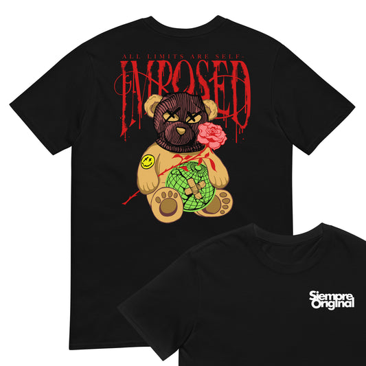 camiseta teddy bear all limits are self imposed siempre original  logo pecho urban en color negro