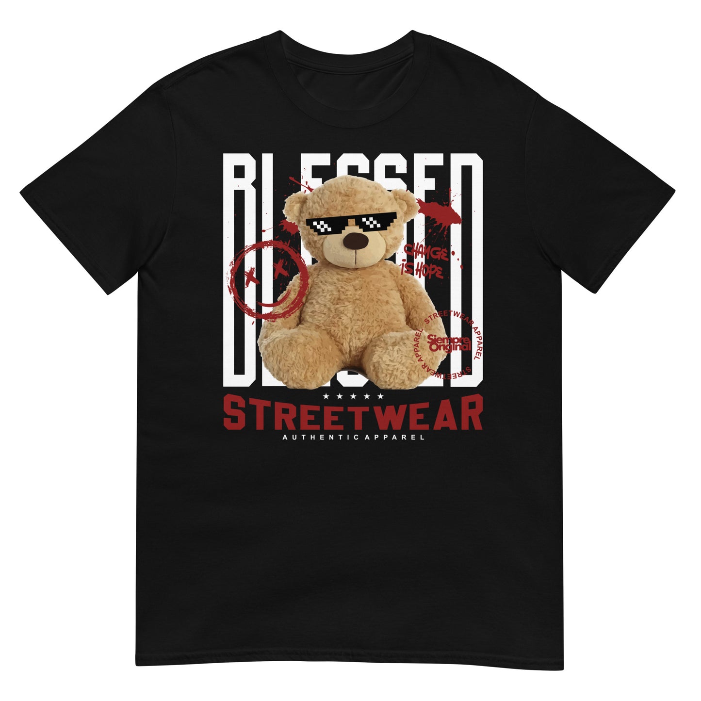 camiseta teddy bear blessed negra