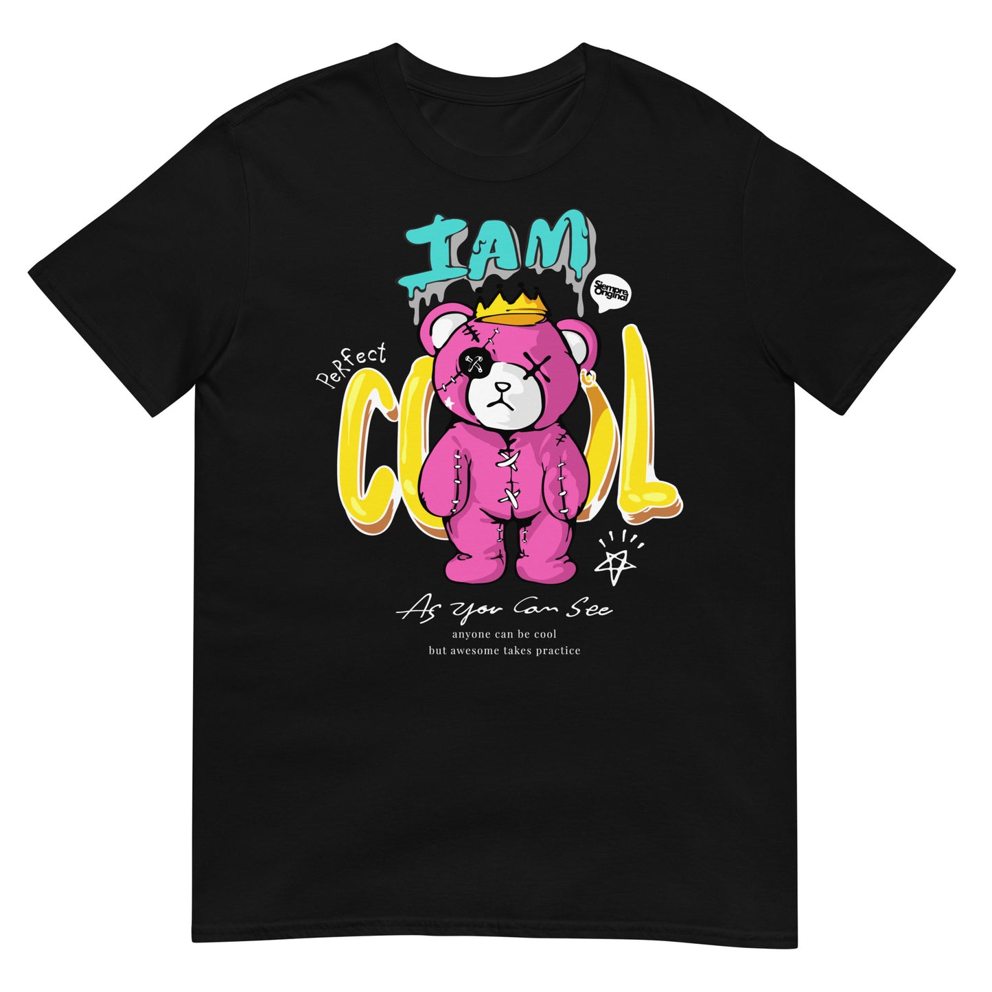 camiseta teddy bear cool negra