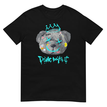 camiseta teddy bear done with it siempre original urban en color negro