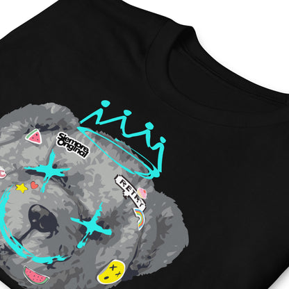 detalle de camiseta teddy bear done with it siempre original urban en color negro
