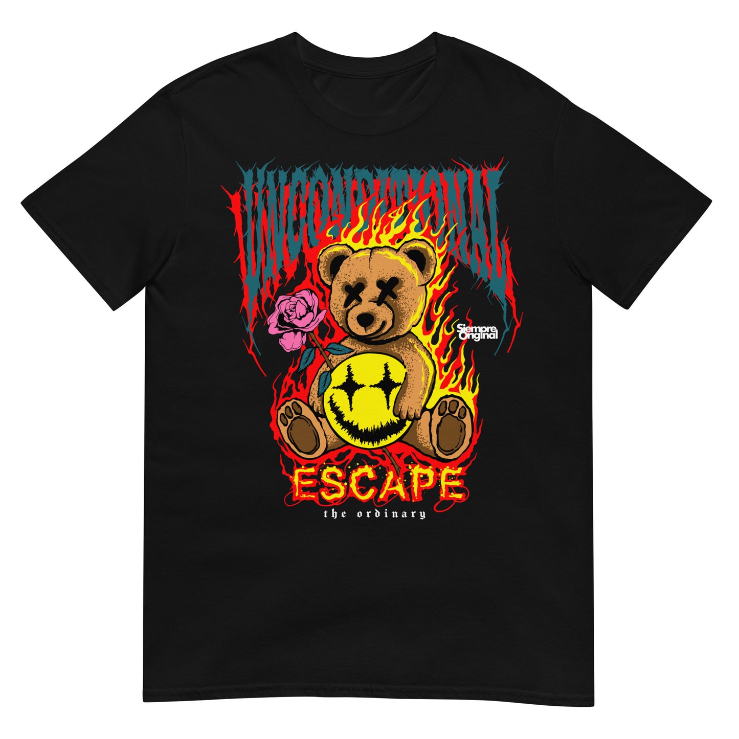 camiseta teddy bear escape the ordinary negra