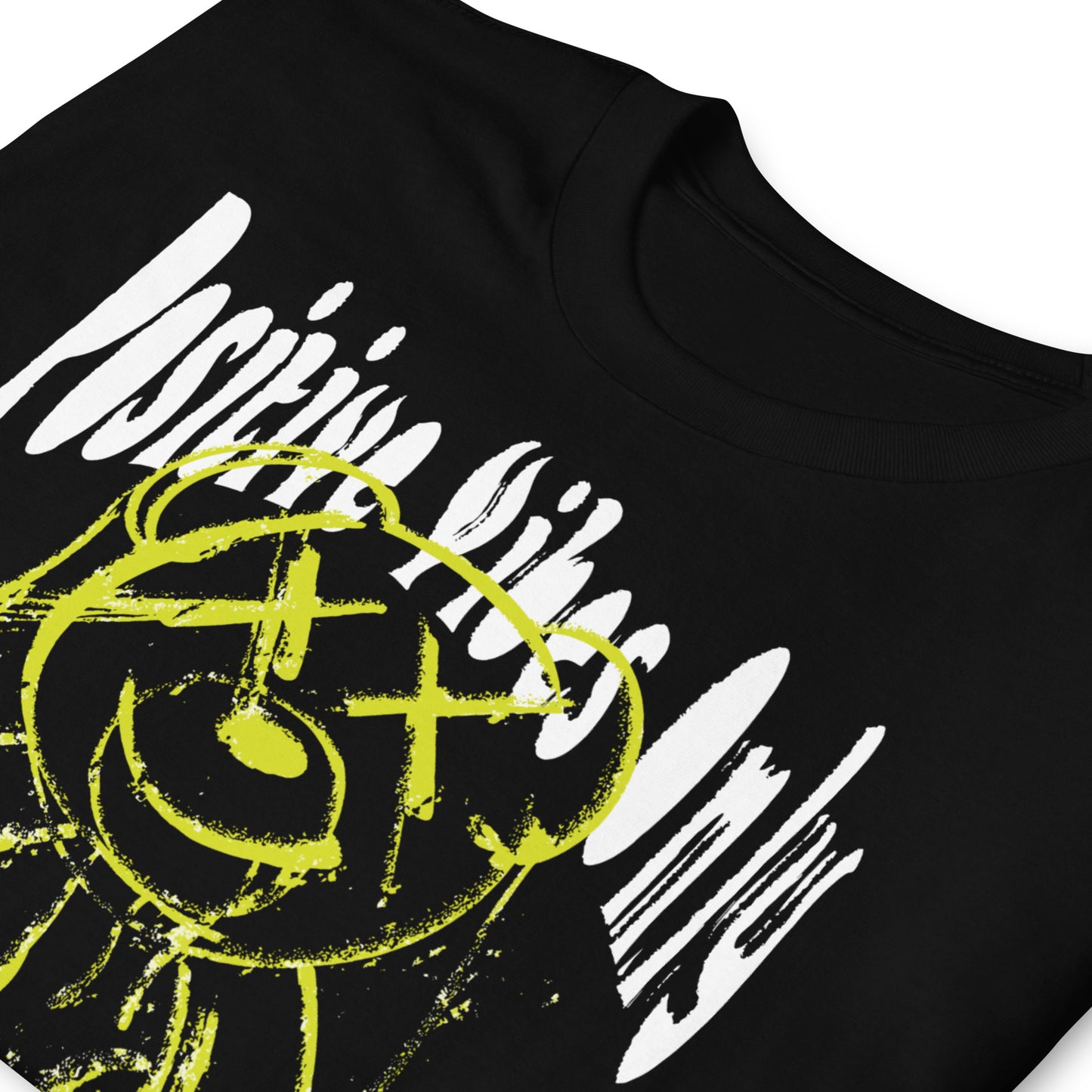 detalle de camiseta teddy bear positive vibes only negra