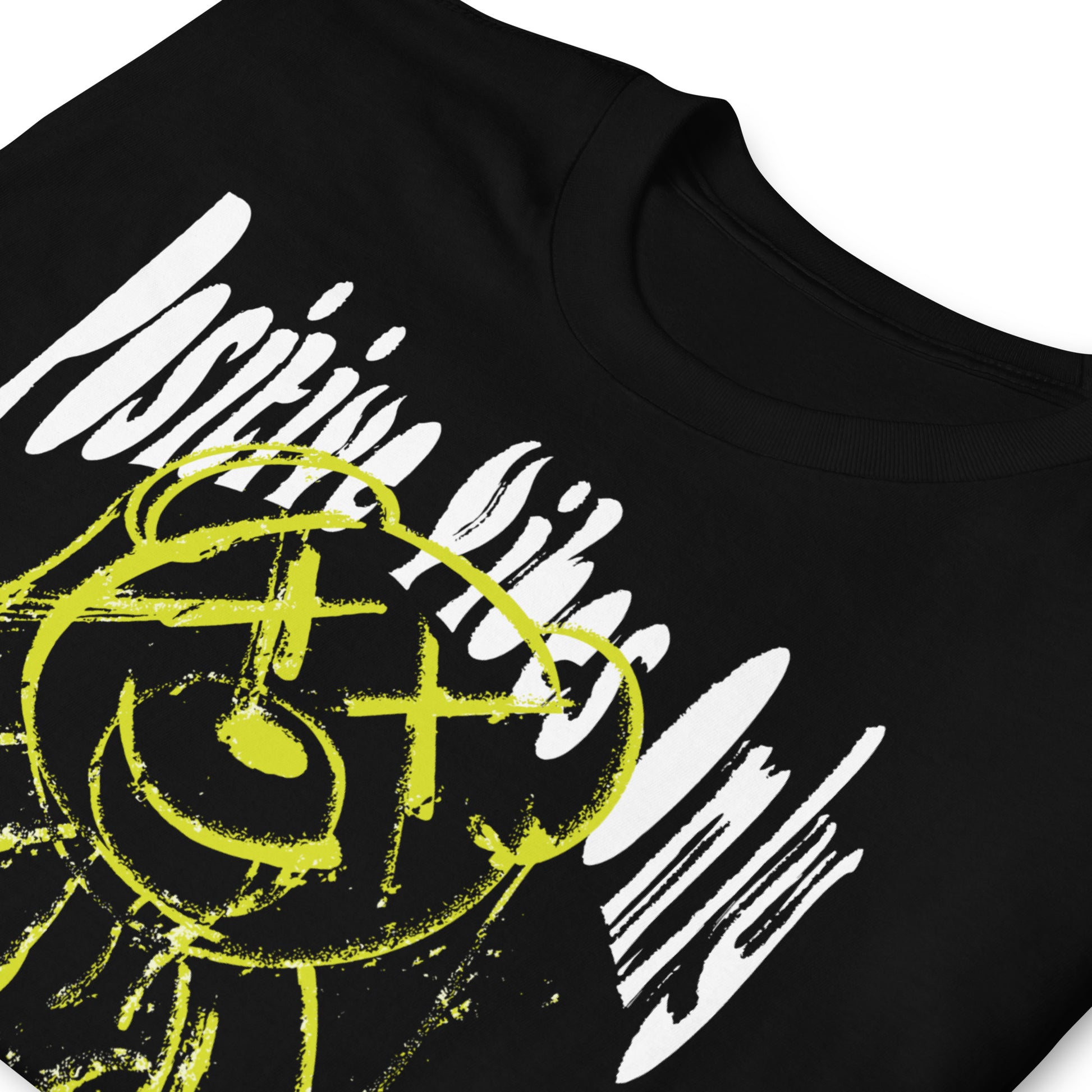 detalle de camiseta teddy bear positive vibes only negra