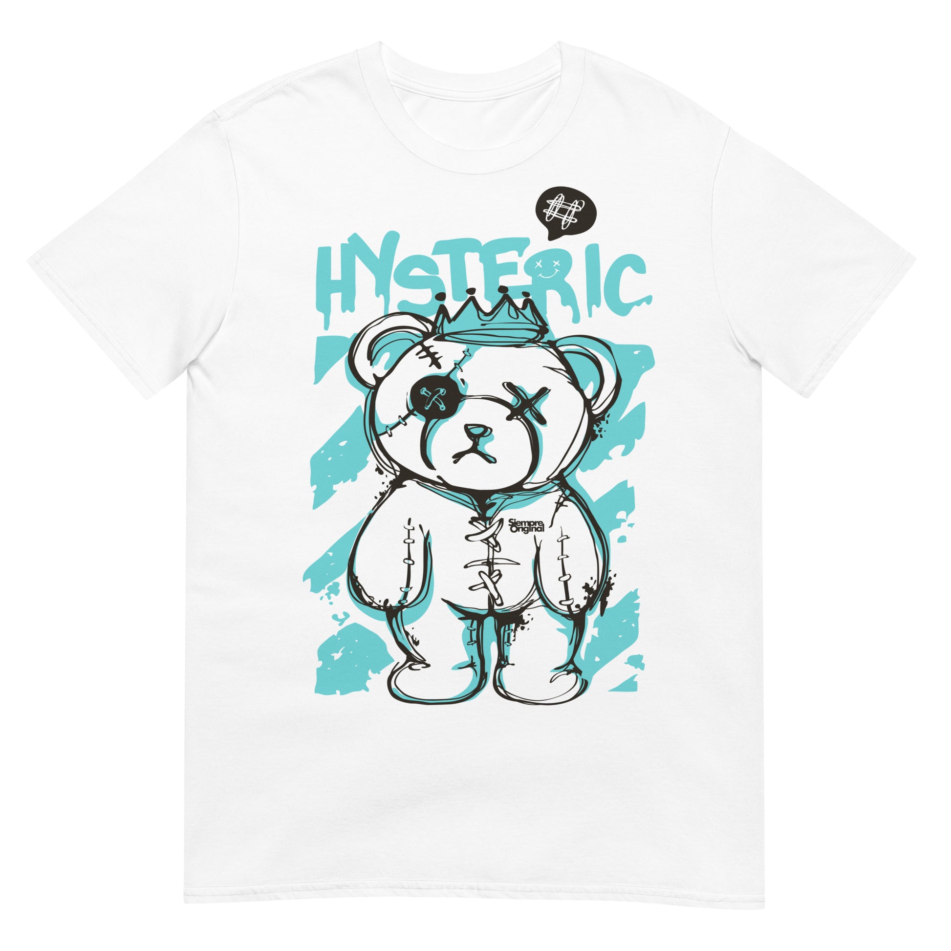 camiseta teddy bear punk blanca