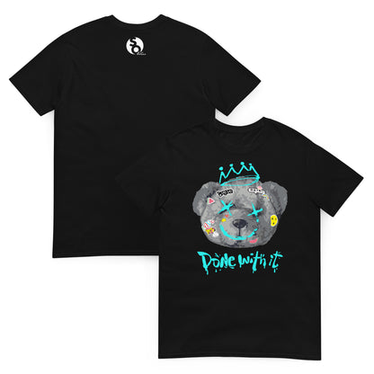 camiseta teddy bear streetwear delante y detras negra