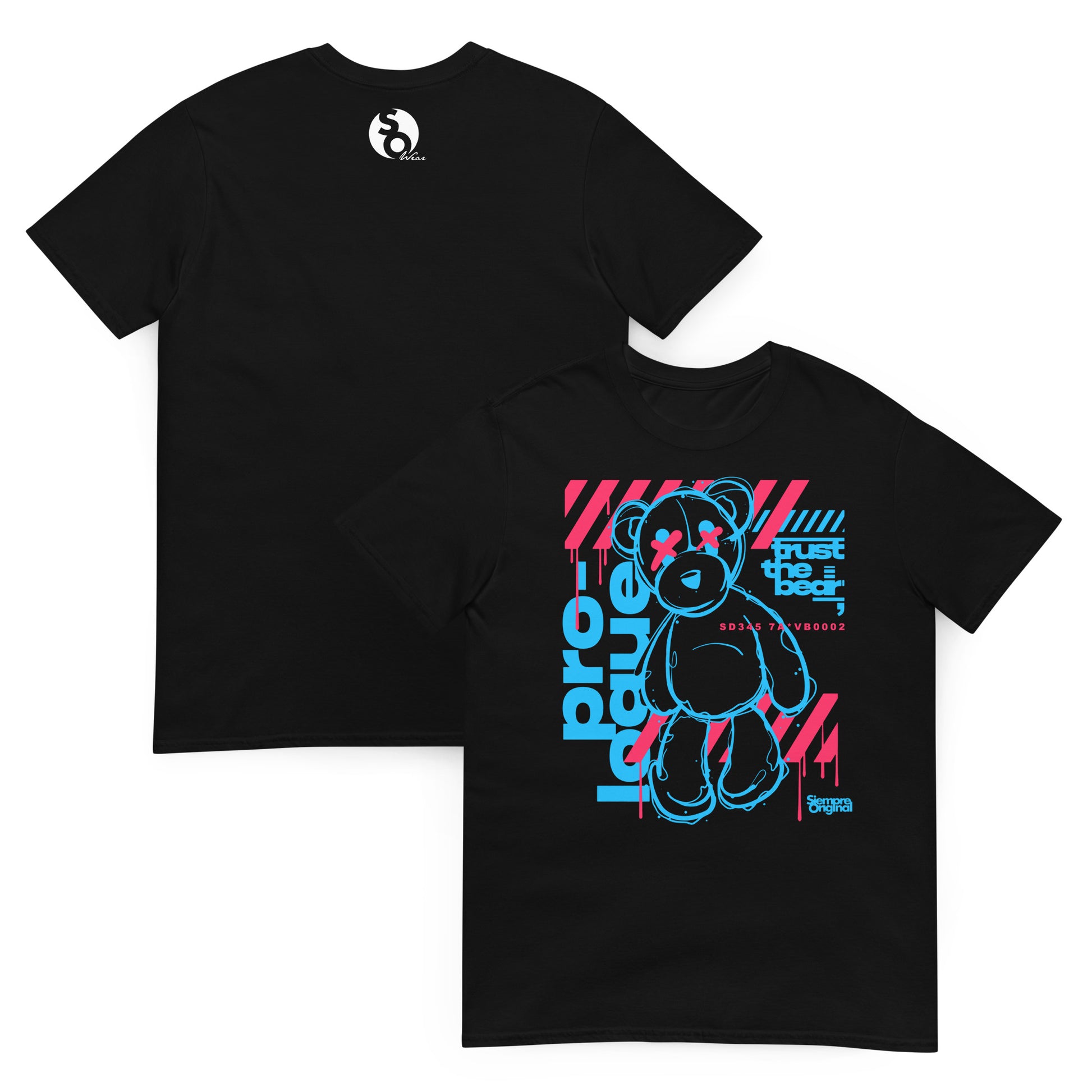 camiseta teddy bear urban style delante y detras negra