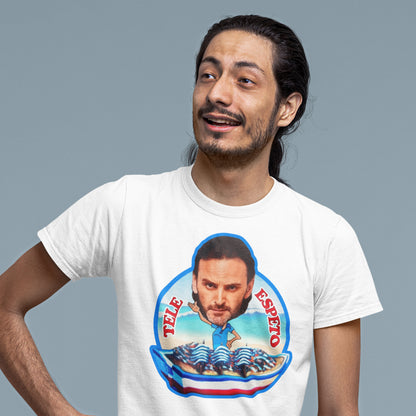 hombre con camiseta tele espeto fermin la que se avecina blanca