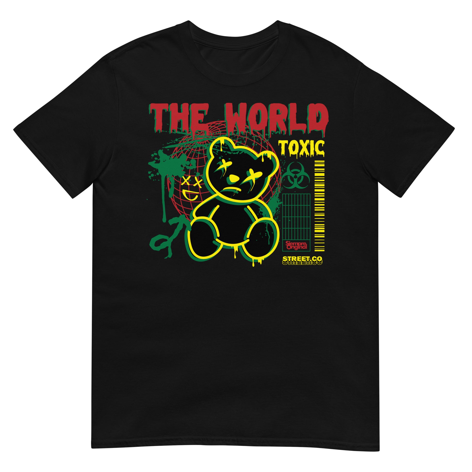 camiseta the world toxic teddy bear siempre original urban en color negro