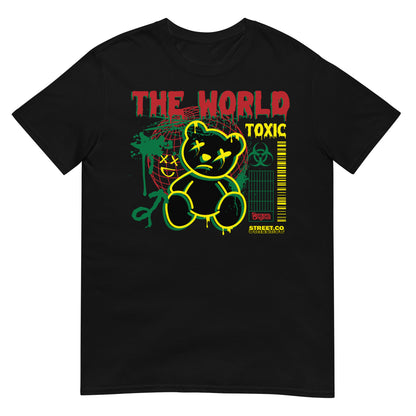 camiseta the world toxic teddy bear siempre original urban en color negro