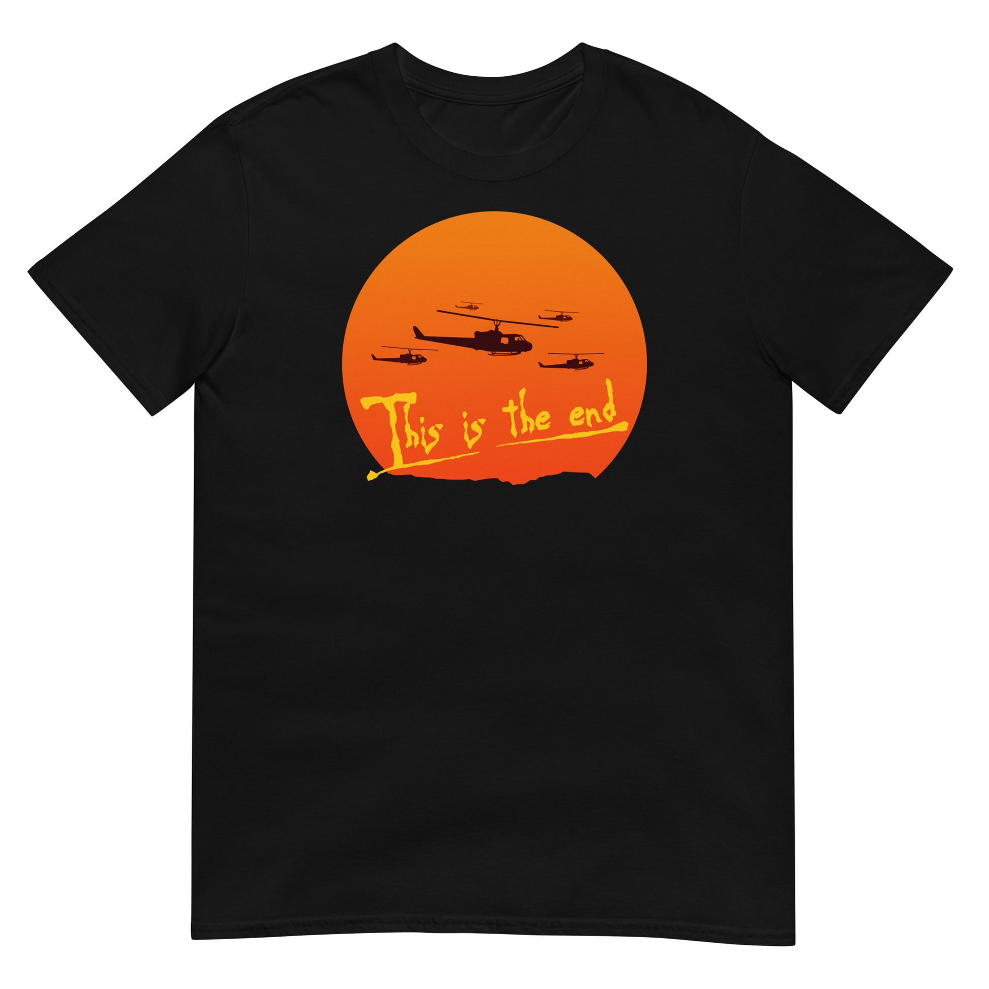 camiseta this is the end helicopteros negra