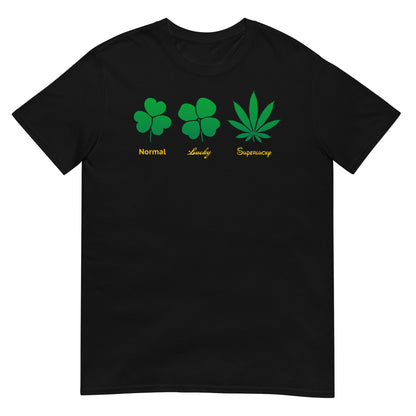 camiseta trebol suerte marihuana 420 negra