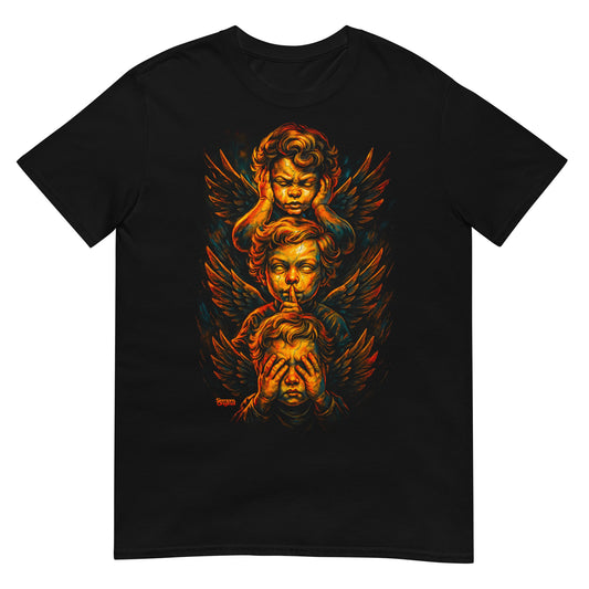 camiseta tres angelitos sabios en color negro