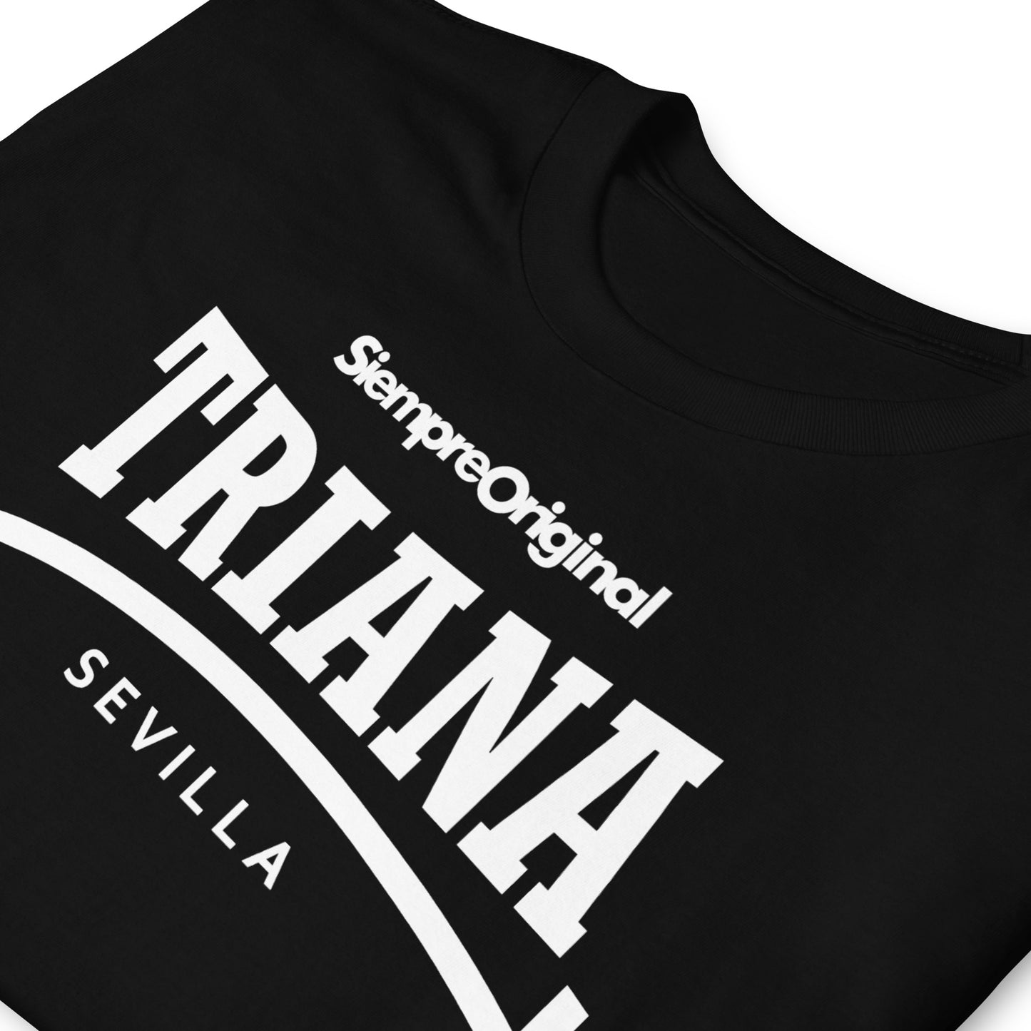 detalle de camiseta triana sevilla barrio negra