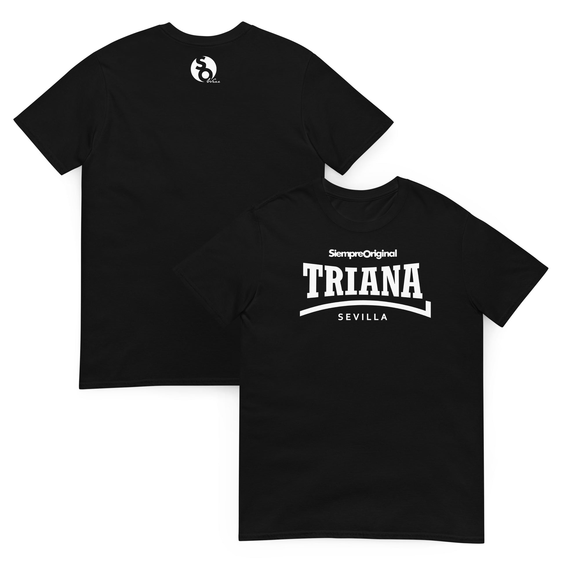 camiseta triana sevilla barrio delante y detras negra