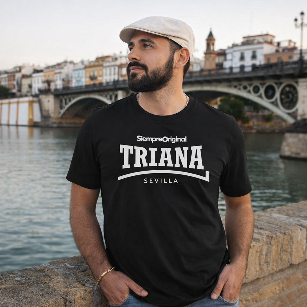 hombre con camiseta triana sevilla barrio negra