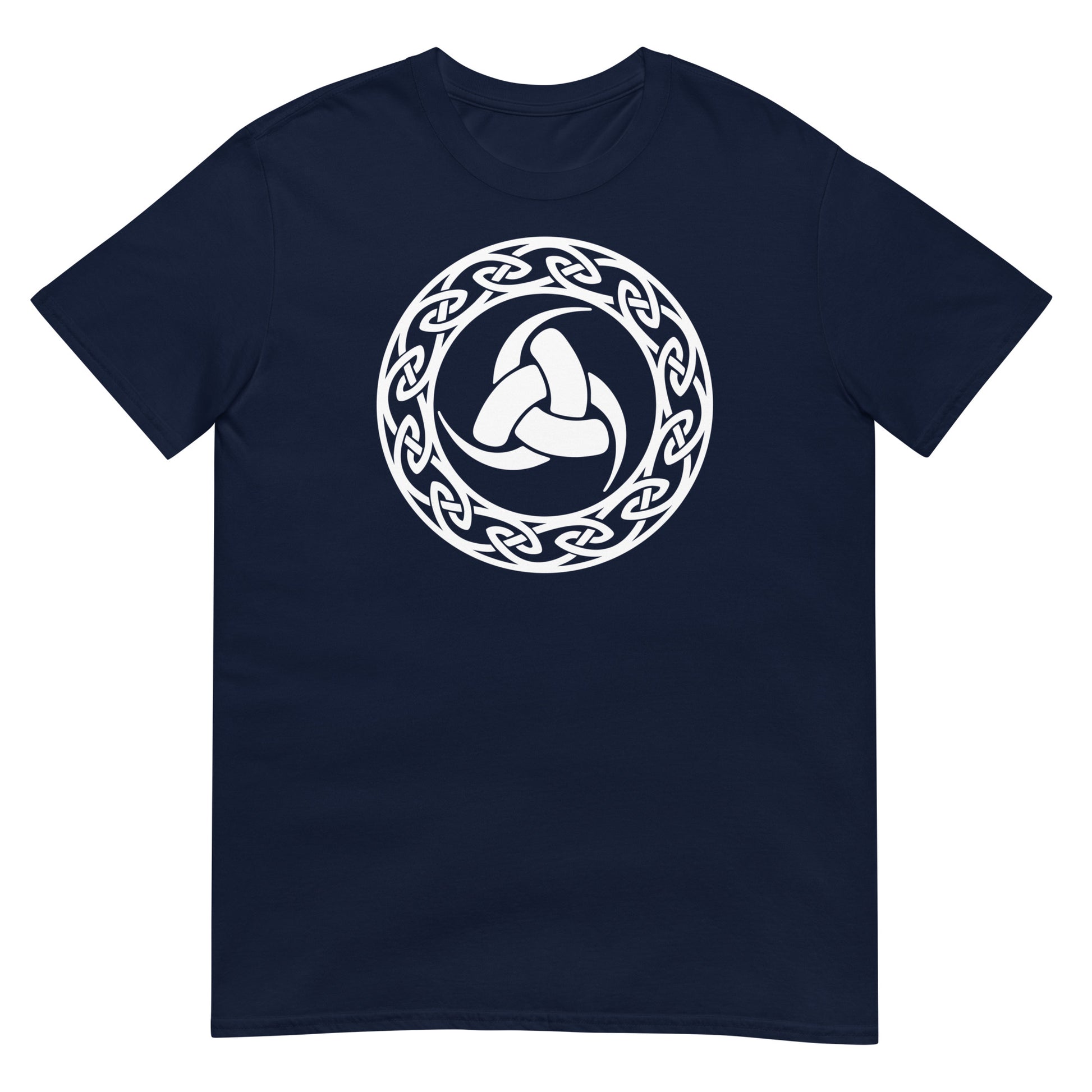 camiseta triple cuerno de odin vikingo azul marino