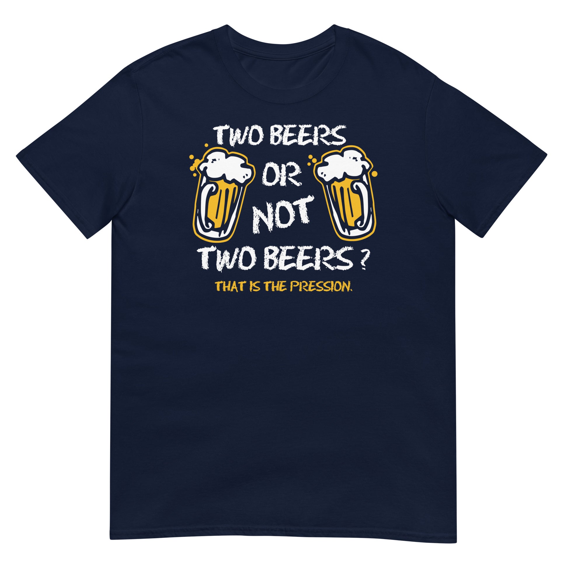 camiseta two beers or not two beers cerveza hamlet en color azul marino