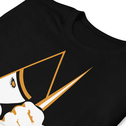 detalle de camiseta ultraviolence a clockwork orange negra