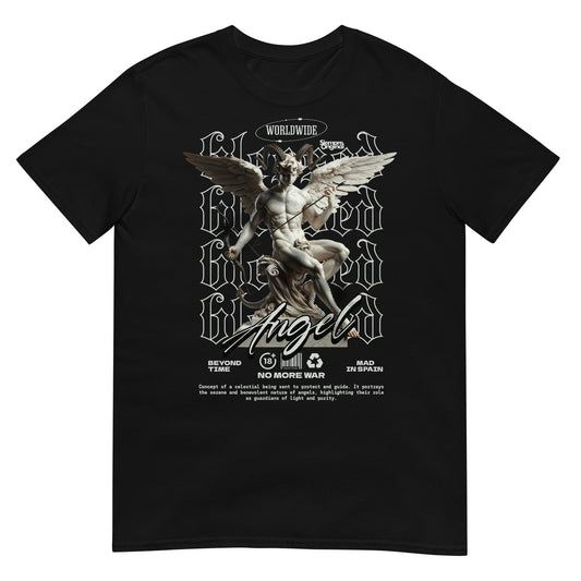 camiseta urbana angel blessed bendecido siempre original en color negro