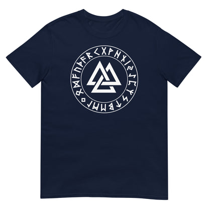 camiseta valknut vikingo azul marino