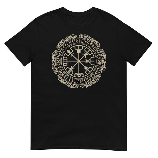 camiseta vegvisir vikingo negra