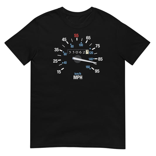 camiseta velocimetro delorean 88 mph regreso al futuro en color negro