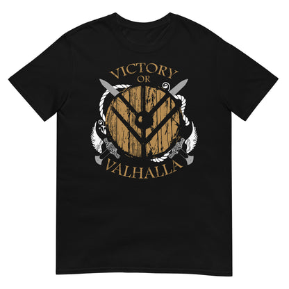 camiseta victory or valhalla vikingo negra