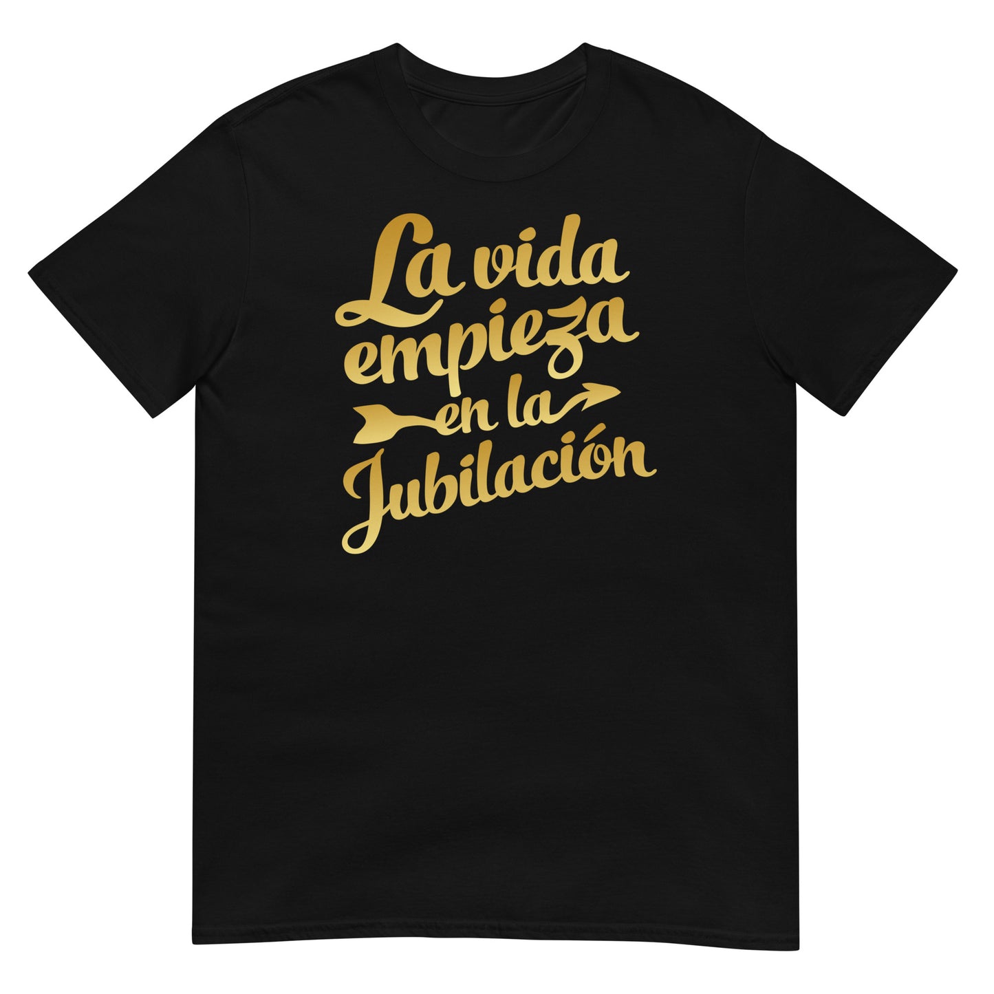 camiseta la vida empieza en la jubilacion negra