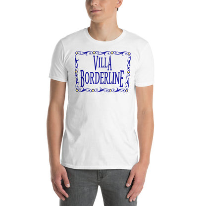 hombre con camiseta villa borderline amador la que se avecina en color blanco