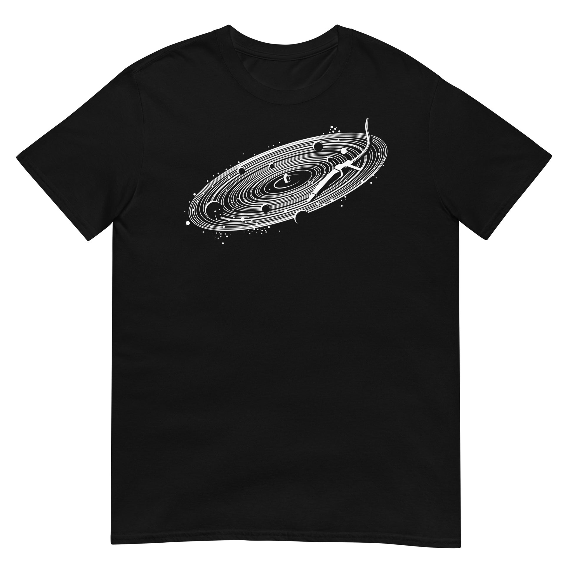 camiseta vinilo espacio dj negra