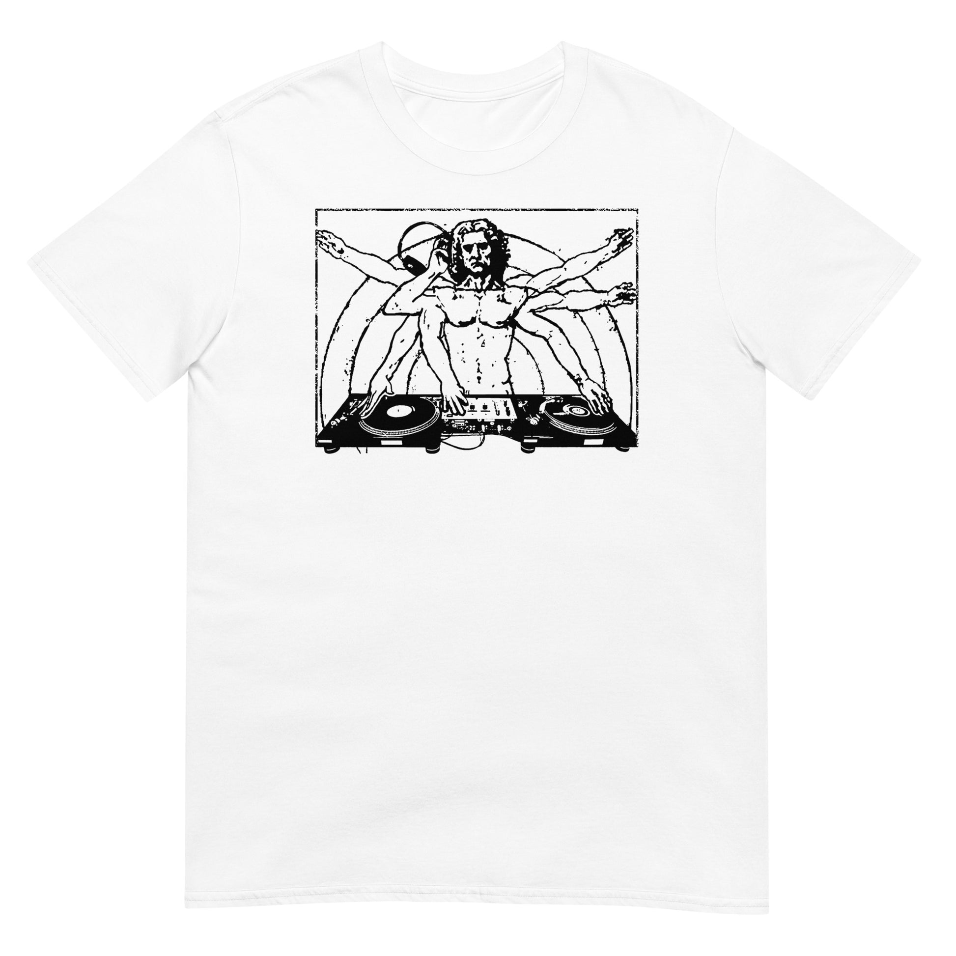camiseta vitruvian deejay dj vitruvio en color blanco