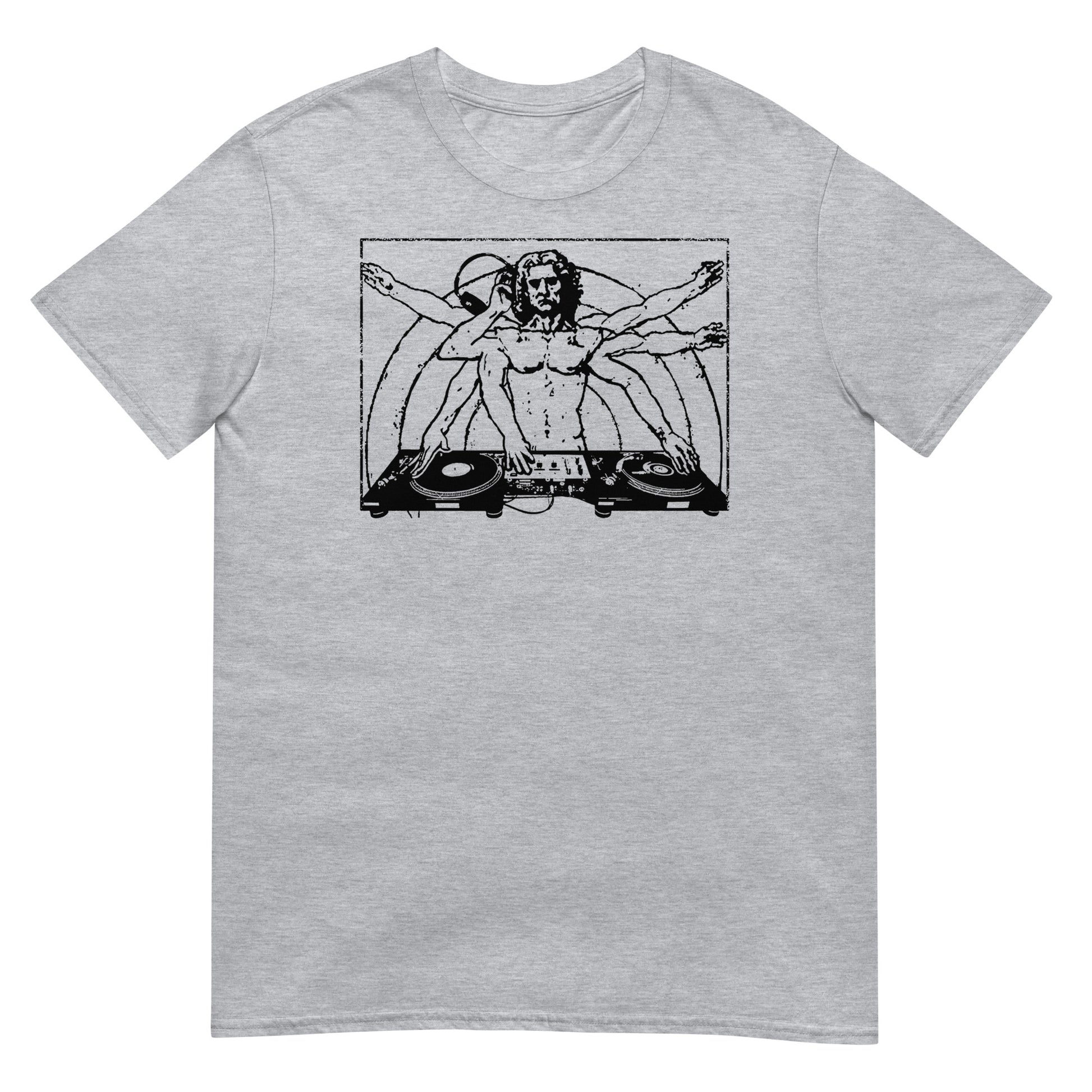 camiseta vitruvio dj musica electronica gris