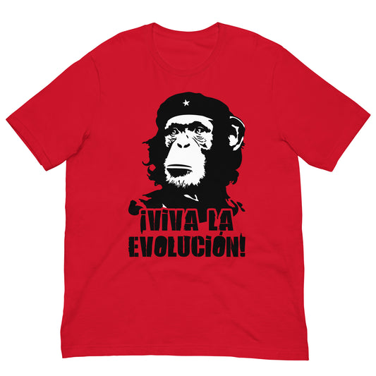 camiseta viva la evolucion mono che guevara roja