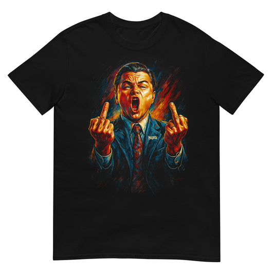 camiseta el lobo wall street rebelde negra