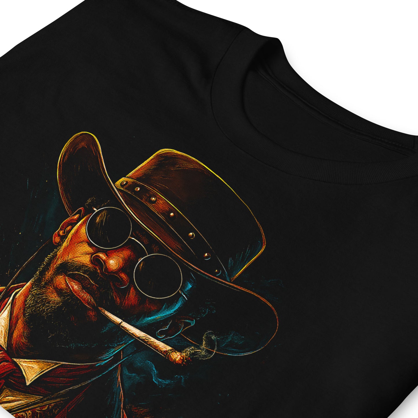 detalle de camiseta django unchained negra