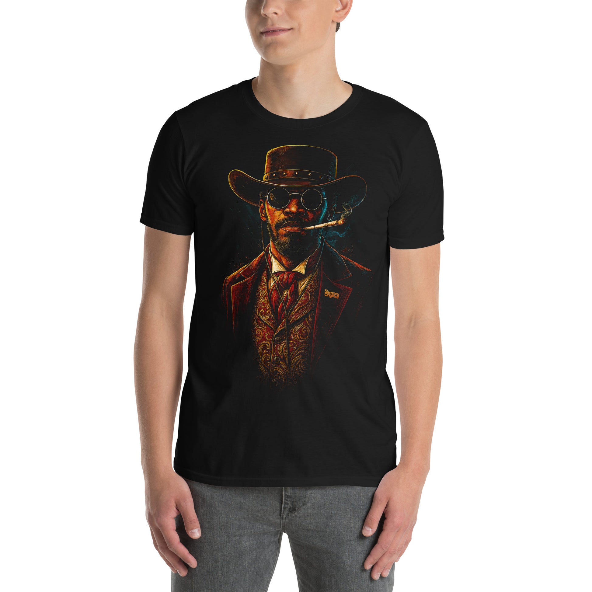 hombre con camiseta django desencadenado negra