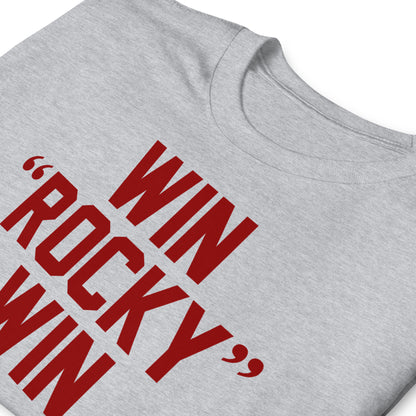 detalle de camiseta win rocky win boxeo gris