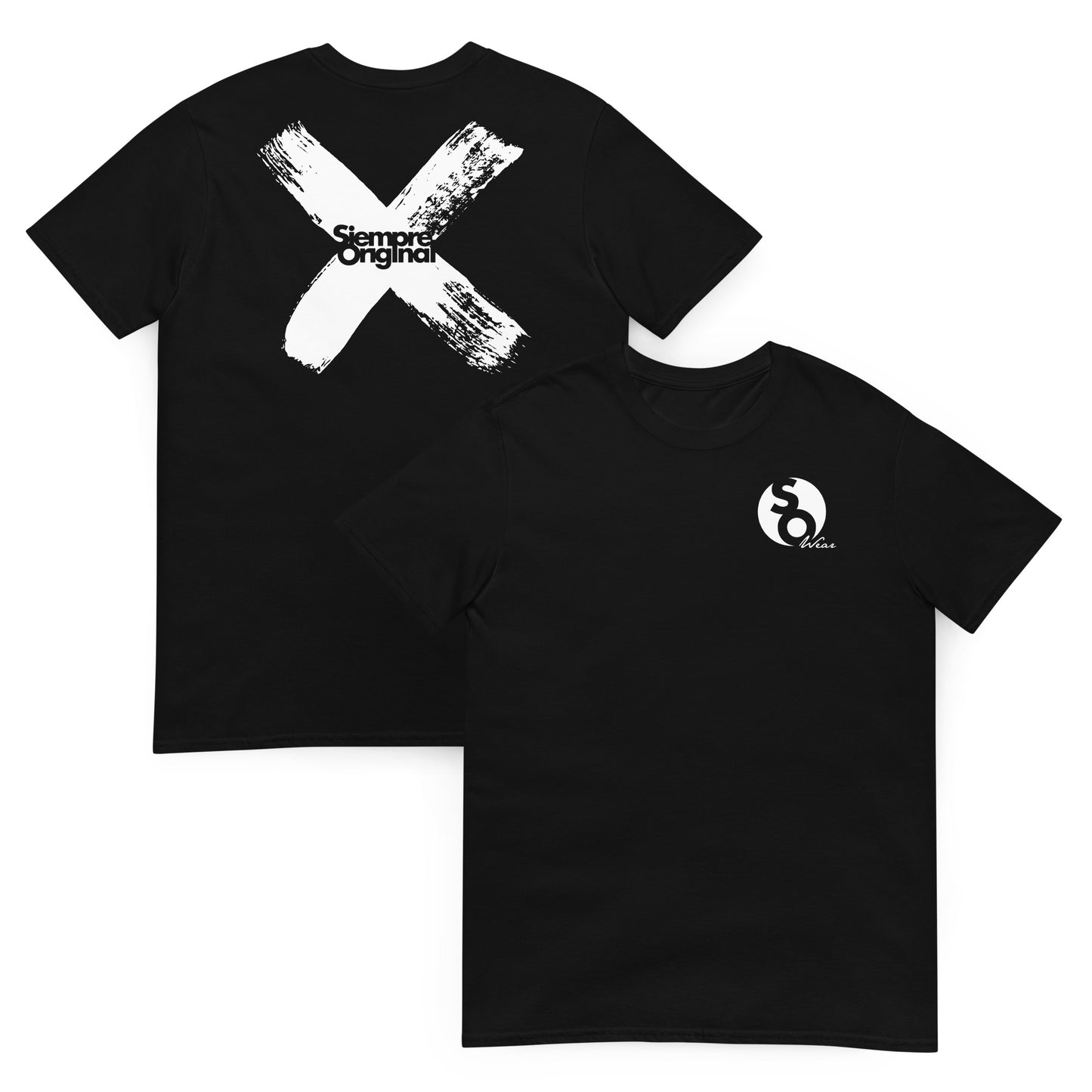 camiseta x espalda delante y detras negra